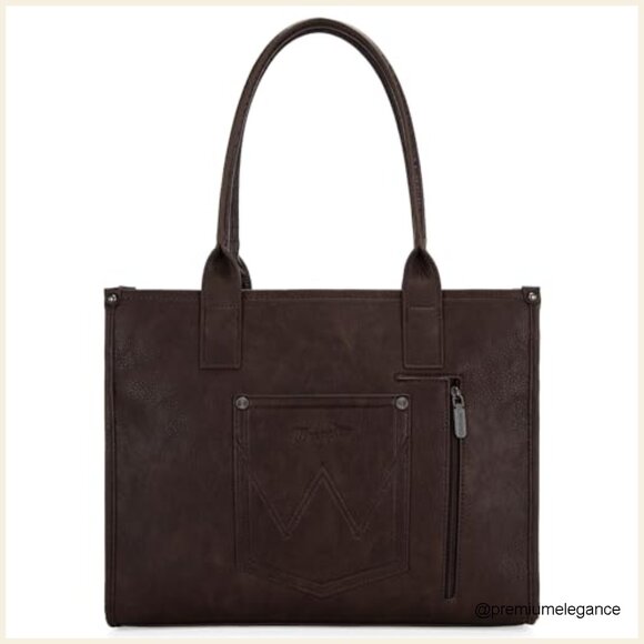 Large Vegan Leather Western Tote Bag with Detachable Crossbody Strap - Picture 4 of 7